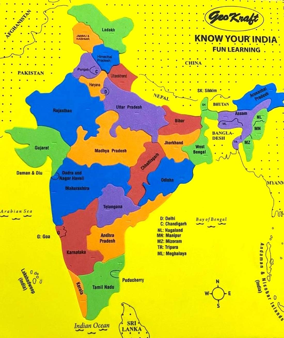 India Map Puzzle Printable