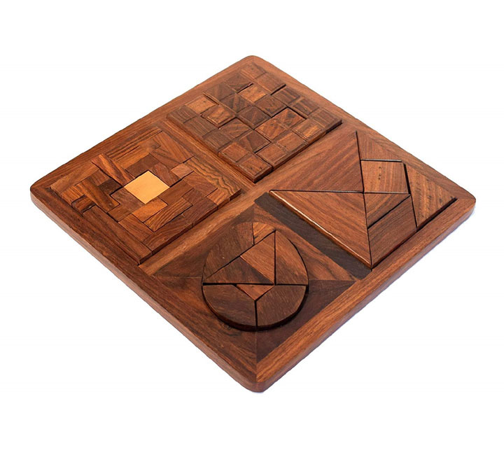 Wooden Triangle Puzzle Game Pedagogical Board – GeoKraft World